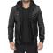 Edinburgh Black Hooded Leather Jacket	