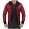 Edinburgh Maroon Hooded Leather Bomber Jacket Mens