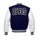 Edmonton Oilers Blue and White Letterman Jacket