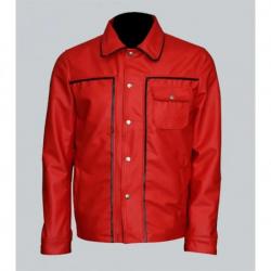 Elvis Presley Inspired Mens Red Leather Jacket	 Elvis Presley Inspired Mens Red Leather Jacket