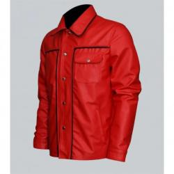 Elvis Presley Inspired Mens Red Leather Jacket	 Elvis Presley Inspired Mens Red Leather Jacket