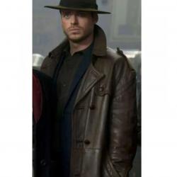 Eternals Ikaris Brown Leather Car Coat	 Eternals Ikaris Brown Leather Car Coat