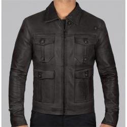 Expendable Distressed Mens Vintage Black Leather Jacket	 Expendable Distressed Mens Vintage Black Leather Jacket