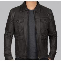Expendable Distressed Mens Vintage Black Leather Jacket	 Expendable Distressed Mens Vintage Black Leather Jacket