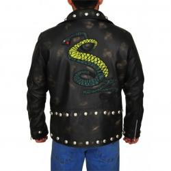 Fallout Tunnel Snakes Rule Black Leather Jacket	 Fallout Tunnel Snakes Rule Black Leather Jacket