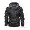 Ferndale Black Leather Jacket with Hood Mens	