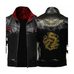 Final Fantasy VII Remake Cosplay Leslie Kyle Leather Jacket Costume Halloween	