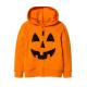 Fleece Halloween Pumpkin Zip Up Hoodie