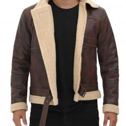 Foligno Brown Distressed Shearling Bomber Leather Jacket	 Foligno Brown Distressed Shearling Bomber Leather Jacket