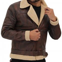 Foligno Brown Distressed Shearling Bomber Leather Jacket	 Foligno Brown Distressed Shearling Bomber Leather Jacket