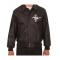 Embroidered Ford Mustang Bomber Black Leather Jacket	