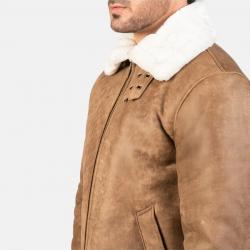 Francis Distressed Brown Leather Bomber Jacket	 Francis Distressed Brown Leather Bomber Jacket