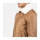 Francis Distressed Brown Leather Bomber Jacket