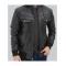 Frank Mens Black Leather Hooded Bomber Jacket	