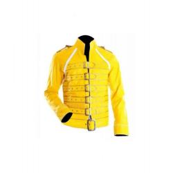 Freddie Mercury Concert Yellow Military Motorcycle Jacket	