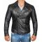 Frisco Asymmetrical Mens Black Leather Motorcycle Jacket	