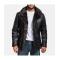 Furcliff Black Leather Coat	