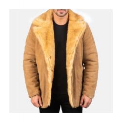Furlong Beige Leather Coat	