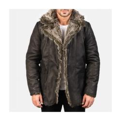 Furlong Black Leather Coat	