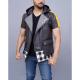 Game Inspired Kingdom Hearts III Riku Cosplay Costume Hooded Leather Jacket