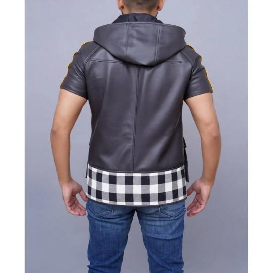 Game Inspired Kingdom Hearts III Riku Cosplay Costume Hooded Leather Jacket