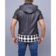 Game Inspired Kingdom Hearts III Riku Cosplay Costume Hooded Leather Jacket