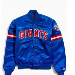 Giants New York Blue and White Satin Jacket	 Giants New York Blue and White Satin Jacket