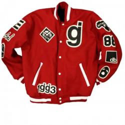 Glassjaw Letterman Red Wool Jacket	 Glassjaw Letterman Red Wool Jacket