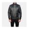 Glen Street Black Leather Bomber Jacket	