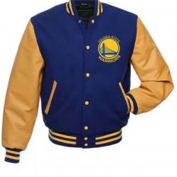 Golden State Warriors Blue and Yellow Letterman Jacket	 Golden State Warriors Blue and Yellow Letterman Jacket
