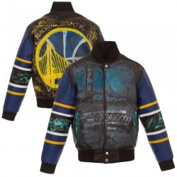 Golden State Warriors Painted Leather Jacket	