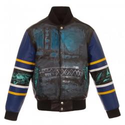 Golden State Warriors Painted Leather Jacket	