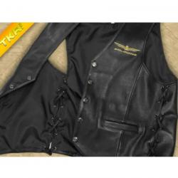 Goldwing Biker Black Leather Vest	 Goldwing Biker Black Leather Vest