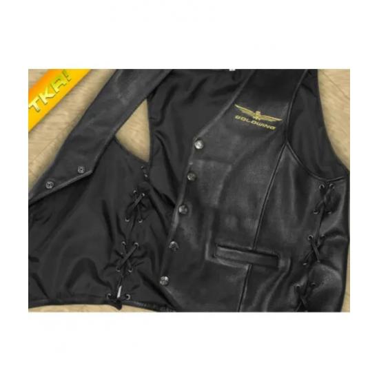 Goldwing Biker Black Leather Vest