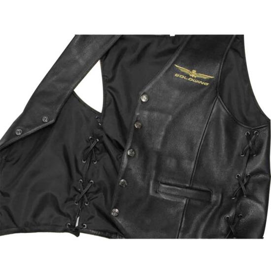 Goldwing Biker Black Leather Vest