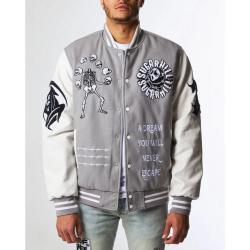 Great Escape Gray Letterman Varsity Jacket