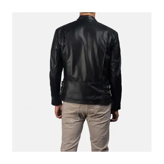 Hank Black Leather Biker Jacket
