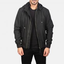 Hanklin Black Hooded Bomber Jacket	 Hanklin Black Hooded Bomber Jacket