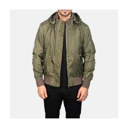 Hanklin Green Hooded Bomber Jacket	