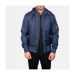 Hanklin Blue Hooded Bomber Jacket	