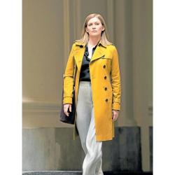 Hanna Mireille Enos Double Breasted Yellow Coat	