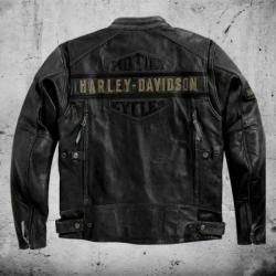 Harley Davidson Distressed Leather Men's Biker Jacket	 Harley Davidson Distressed Leather Men's Biker Jacket