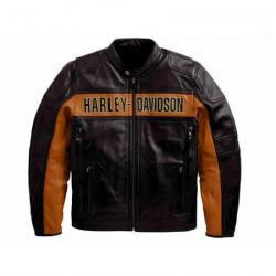 Harley Davidson Distressed Biker Leather Jacket	 Harley Davidson Distressed Biker Leather Jacket