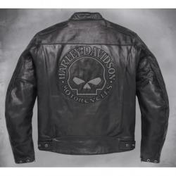 Harley Davidson Reflective Skull Leather Jacket	 Harley Davidson Reflective Skull Leather Jacket