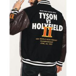 Headgear Tyson Vs Holyfield Black Varsity Letterman Jacket	