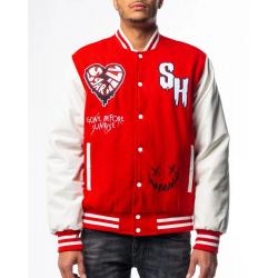 Heart Break Red Letterman Varsity Jacket	