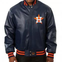 Houston Astros Blue Leather Jacket	 Houston Astros Blue Leather Jacket