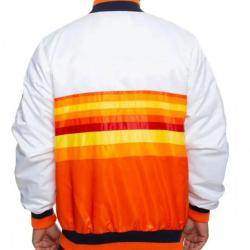 Houston Astros White and Orange Satin Jacket	 Houston Astros White and Orange Satin Jacket