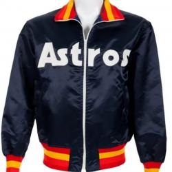 Houston Astros 1980’s Bomber Satin Jacket	 Houston Astros 1980’s Bomber Satin Jacket