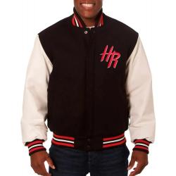 Houston Rockets Black and White Varsity Jacket	
